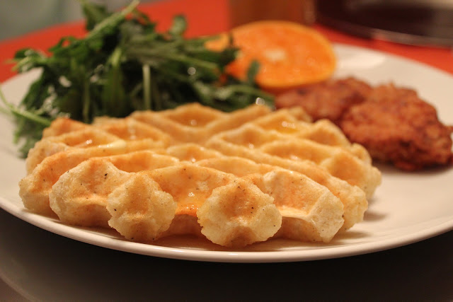 Chicken and biscuit waffles
