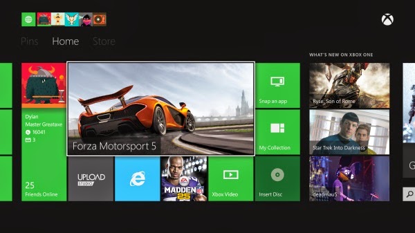 xbox one interface