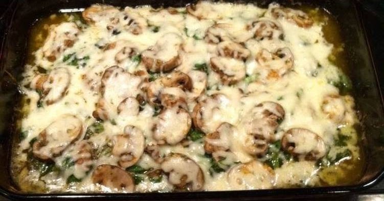 Chicken spinach and mushroom low carb oven dish - Daily Healthy Meals