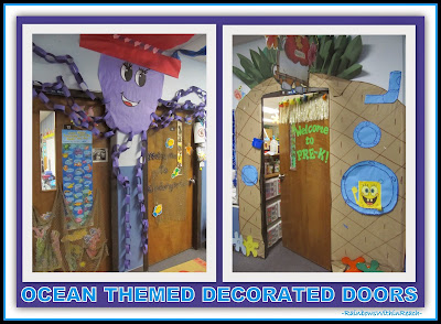 Ocean Themed Decorated Doors {Ocean RoundUP at RainbowsWithinReach: Over 100 IDEAS!}