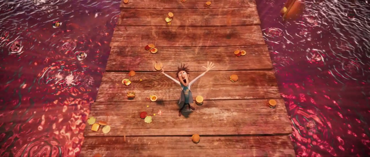 nomnomMovies Cheeseburger rain from Cloudy with a chance of meatballs