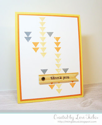 Triangle Thank You card-designed by Lori Tecler/Inking Aloud-stamps from WPlus9