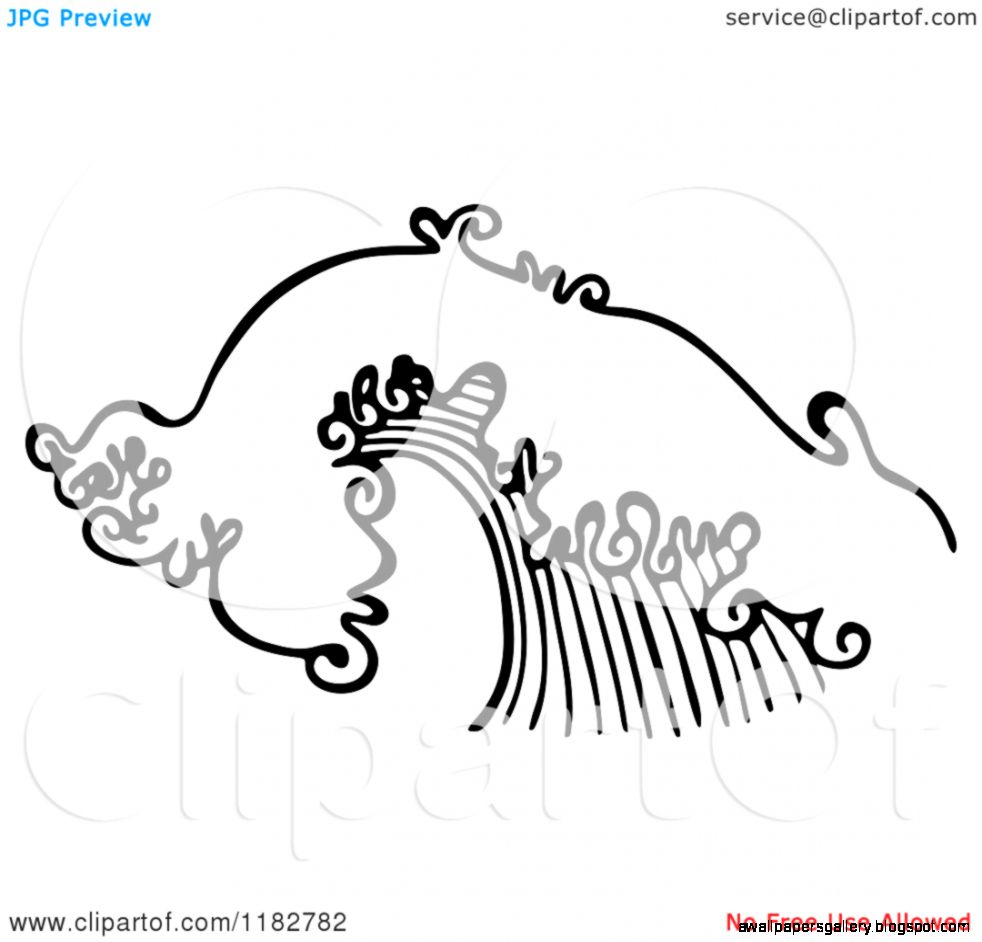 ocean waves clipart black and white - photo #27