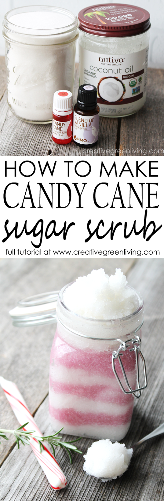 How to Make Candy Cane Peppermint Sugar Scrub Creative Green Living
