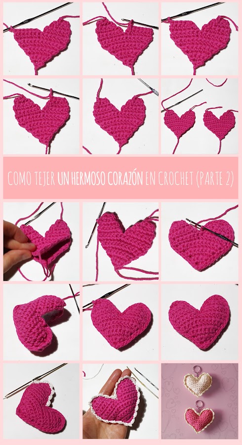 patrón corazón de crochet