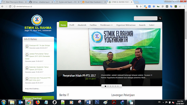 Gambar 4.7 Situs kampus sebelum diblokir