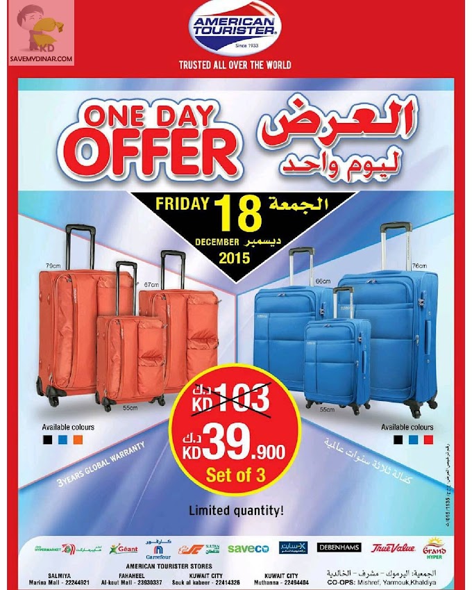 American Tourister Kuwait -  One Day offer Friday 18th Dec, 2015