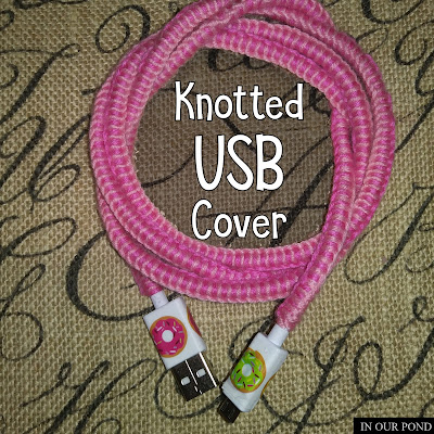 Cheap and Easy Knotted USB Cover from In Our Pond  #DIY  #craft  #tech  #travel  #teen  #gift  #roadtrip  #usb