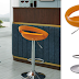 Crescent Bar Stool WY.147 with ABS Plastic Seat Set of 2 Duhome Bar Chair (Orange)