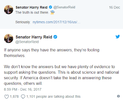 Image of a senator Harry Reid online response.