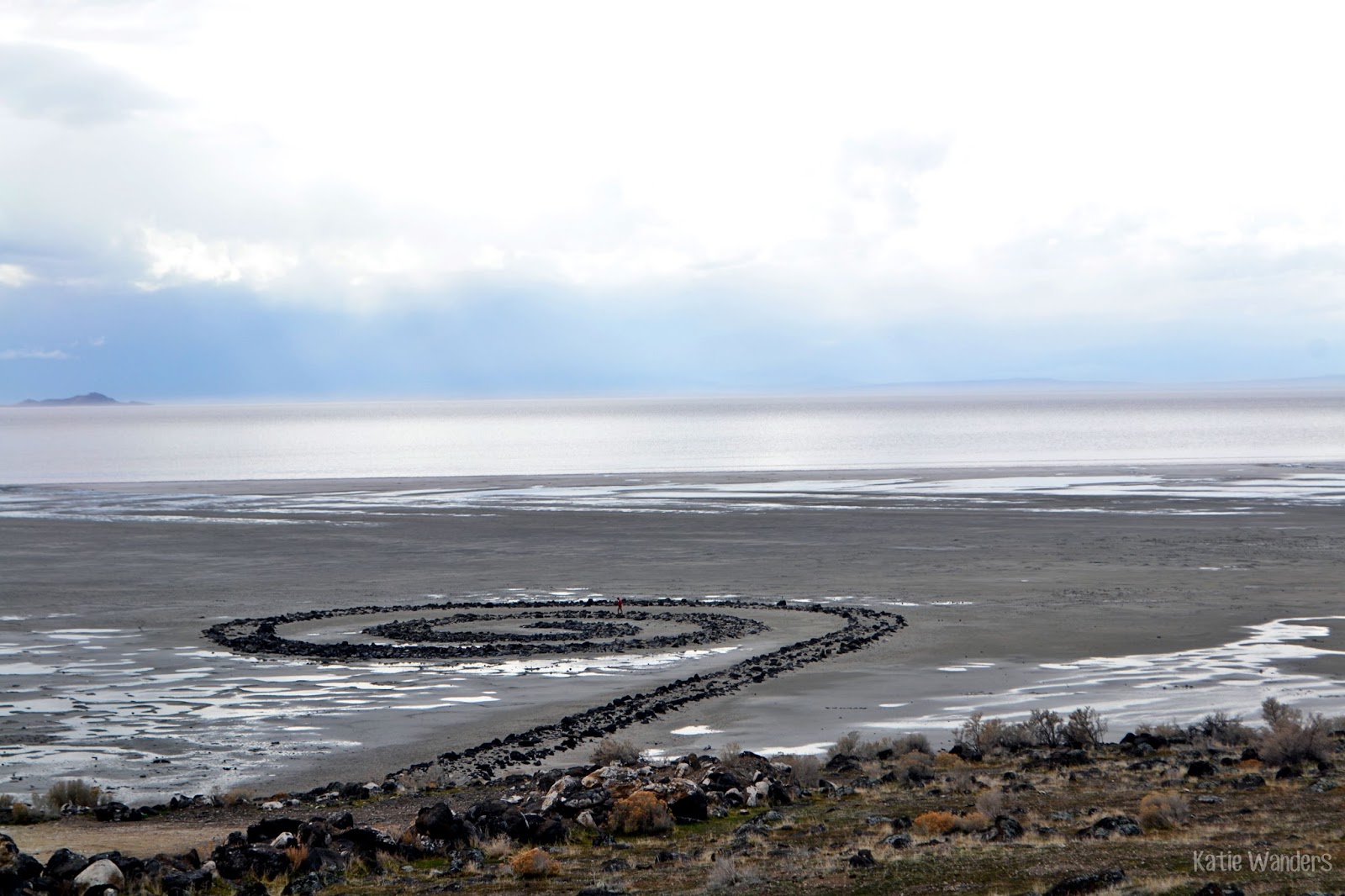 Katie Wanders Spiral Jetty, Rozel Point Great Salt Lake, Utah