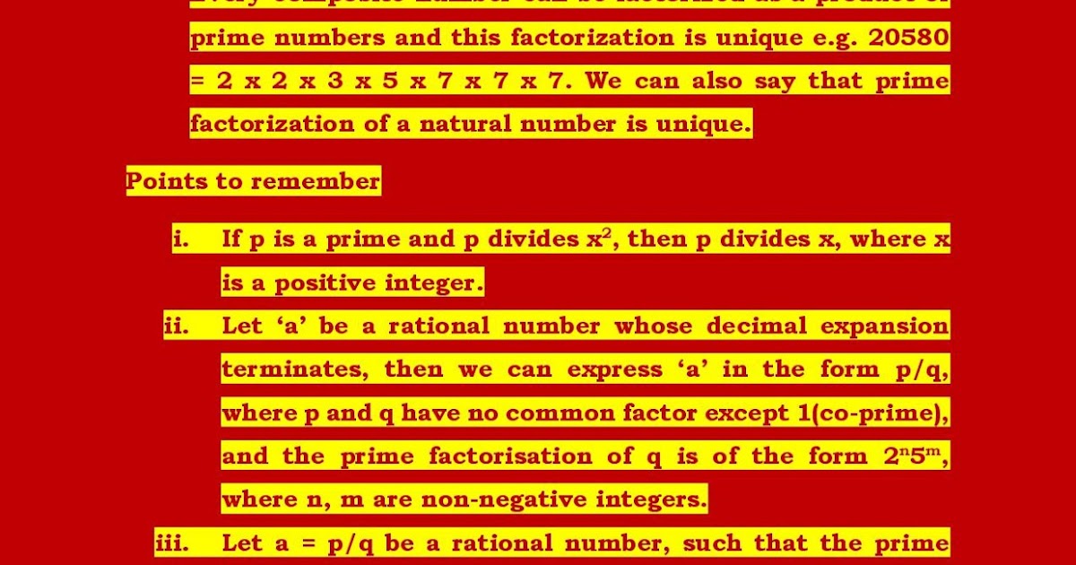 FUNDAMENTAL THEOREM OF ARITHMETICS