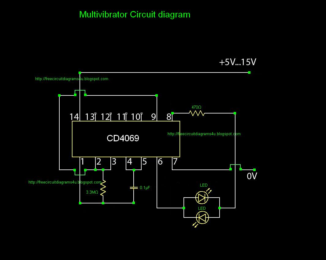 FREE CIRCUIT DIAGRAMS 4U: Multivibrator circuit diagram