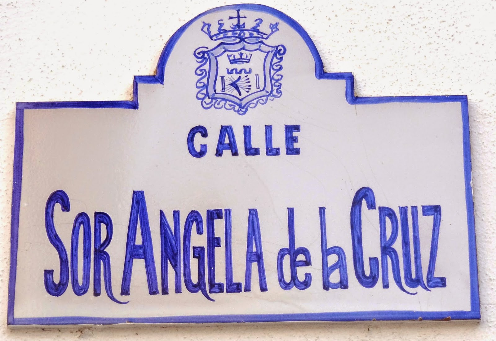 Mosaicos Mosaico 1130. Nomenclátor calle Sor Ángela de la Cruz, Ronda.