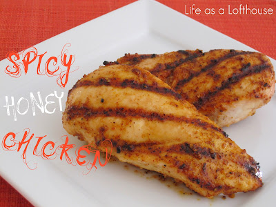 Spicy Honey Chicken is tender chicken breasts with a flavorful chili run and honey glaze. Life-in-the-Lofthouse.com