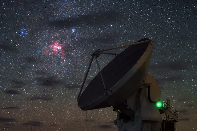 Carina Nebula above ALMA Telescope