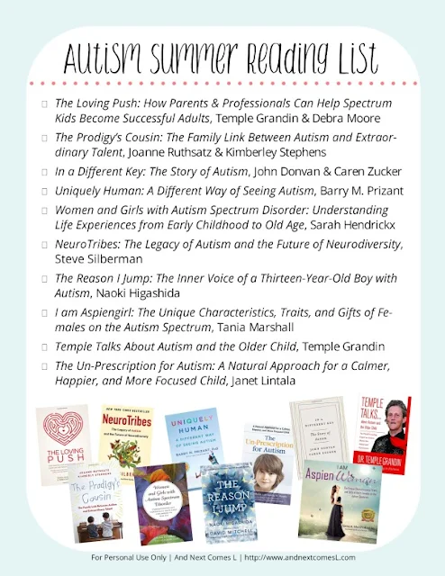 Free printable autism summer reading list from And Next Comes L