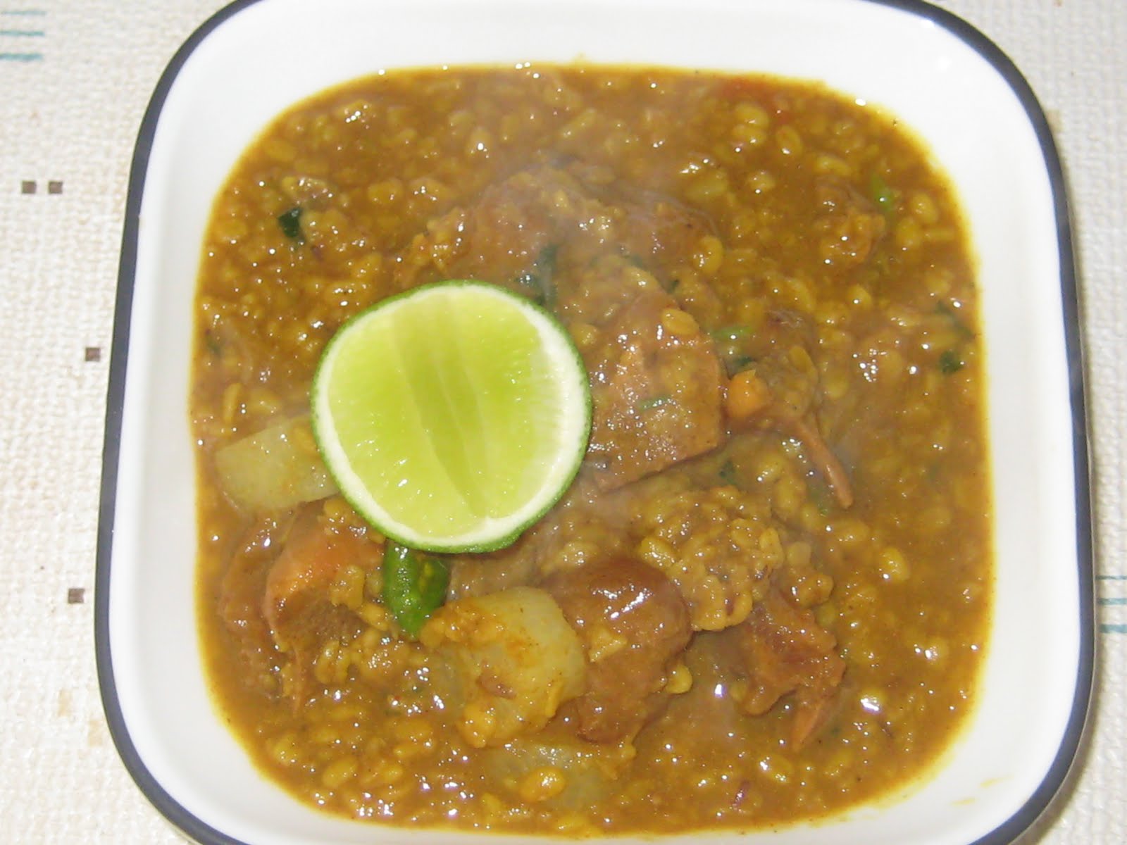 BeefBone Curry with Mong Beans(PayaMong Dal Curry) Lucky's Recipes