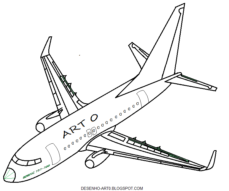 Desenho Art 0 Avião para colorir