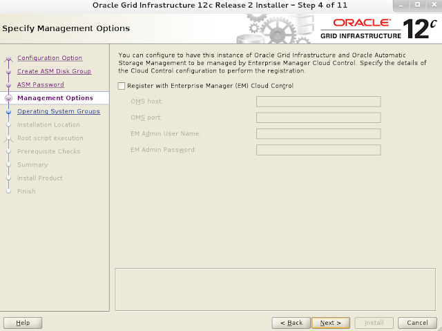 Oracle 12c grid infrastructure installation wizard screen 5