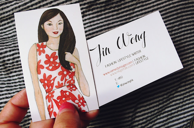HK Girl Talk Jin Wong watercolour portrait business card