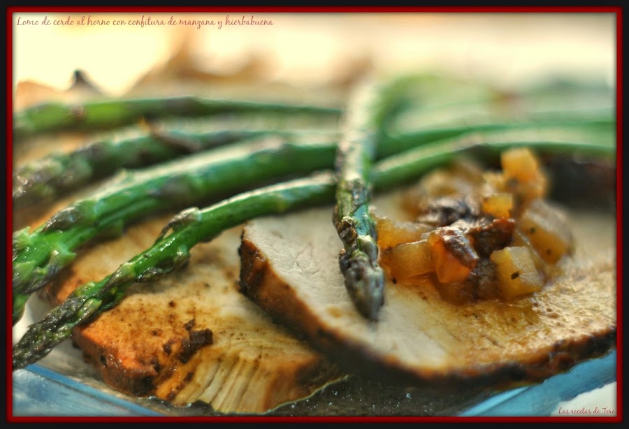 Lomo de cerdo al horno con confitura de manzana y hierbabuena 07