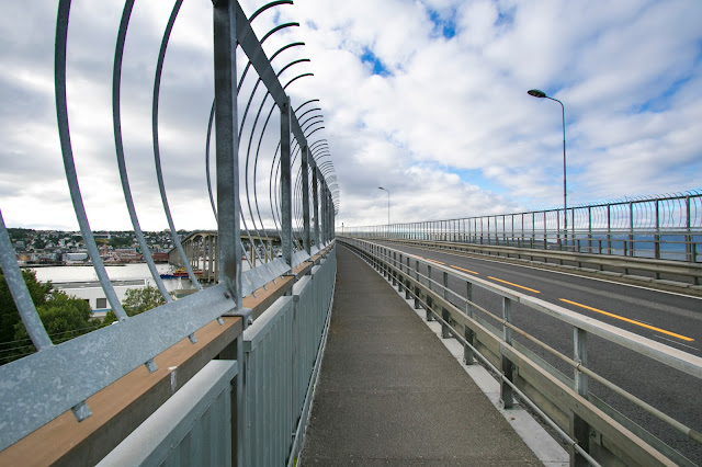 Vista dal ponte Bruvegen Bridge-Tromsøbrua-Tromso