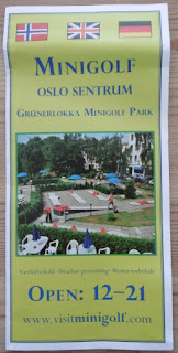 Promotional leaflet from the Grünerløkka Minigolf Park in Oslo, Norway