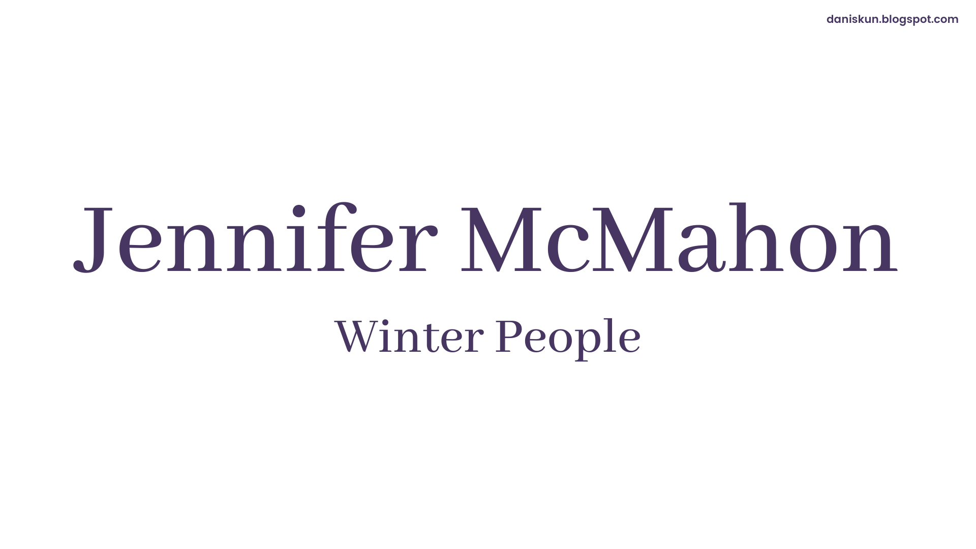 download novel jennifer mcmahon winter people