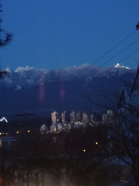 night view of downtown vancouver from kitsilano