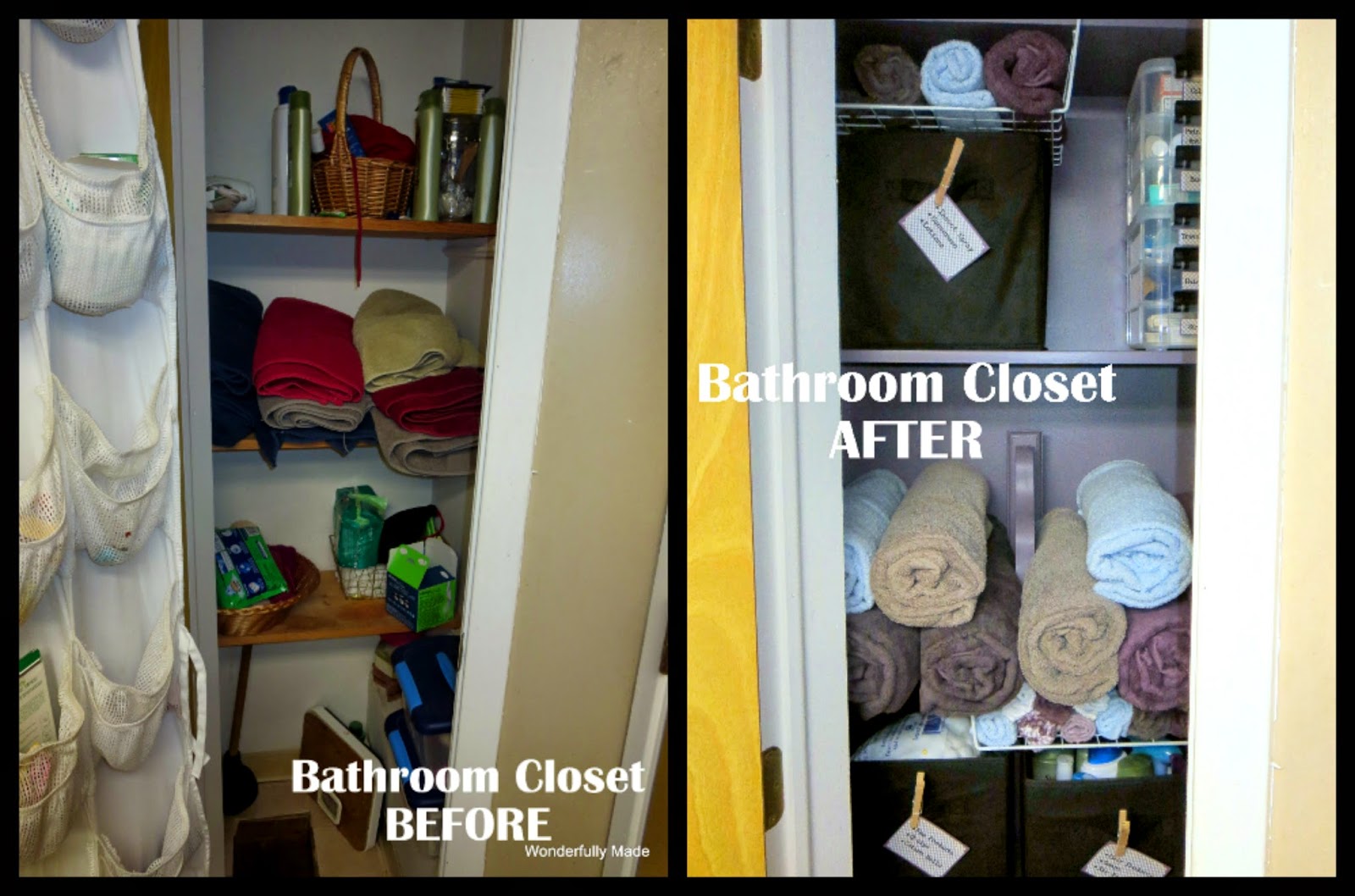 "Wonderfully Made" Bathroom Closet Ugly to Organized