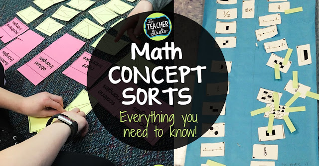 Using math concept sorts is a great way to incorporate standards for mathematical practice, deep math thinking, math talk, and conceptual understanding. Learn how to use math sorts into your curriculum, learn how to guide instruction, and how to differentiate math instruction. Geometry sorts, algebraic thinking sorts, fraction sorts, angle sorts, multiplication sorts, Grade 3 math activities, grade 4 math, grade 5 math, math activities, math lessons