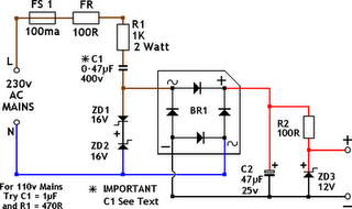 Power supply without transformers Circuit
