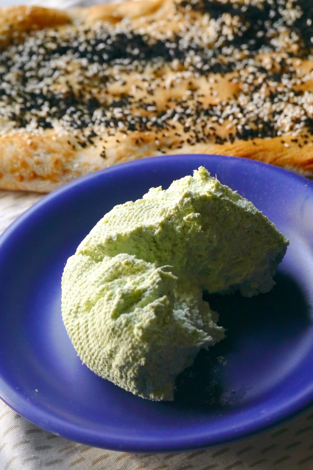 Green garlic strained yogurt