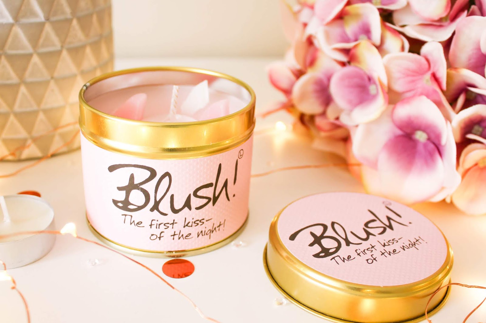 Lily-Flame Blush Scented Candle Tin - The First Kiss Of The Night!