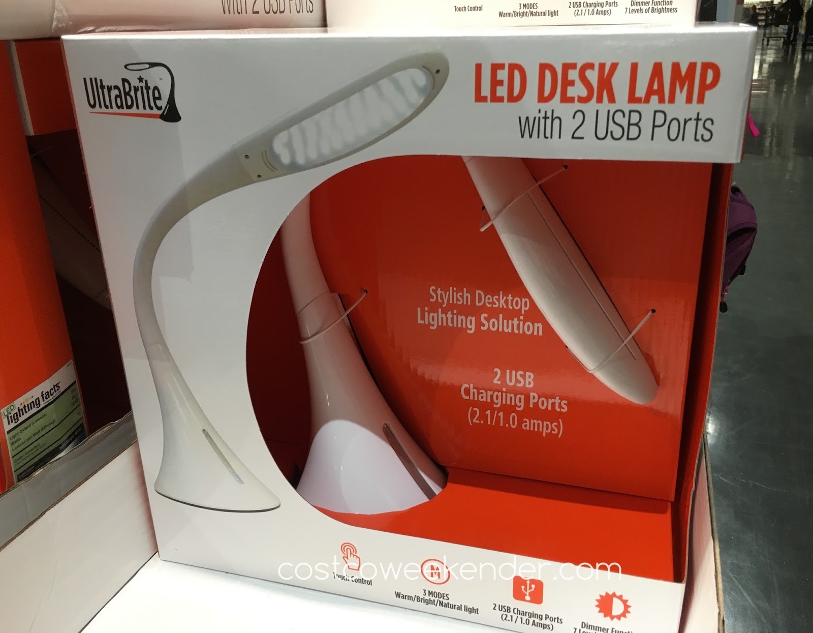 Ultrabrite Led Desk Lamp Model Sl9067 2 With 2 Usb Ports