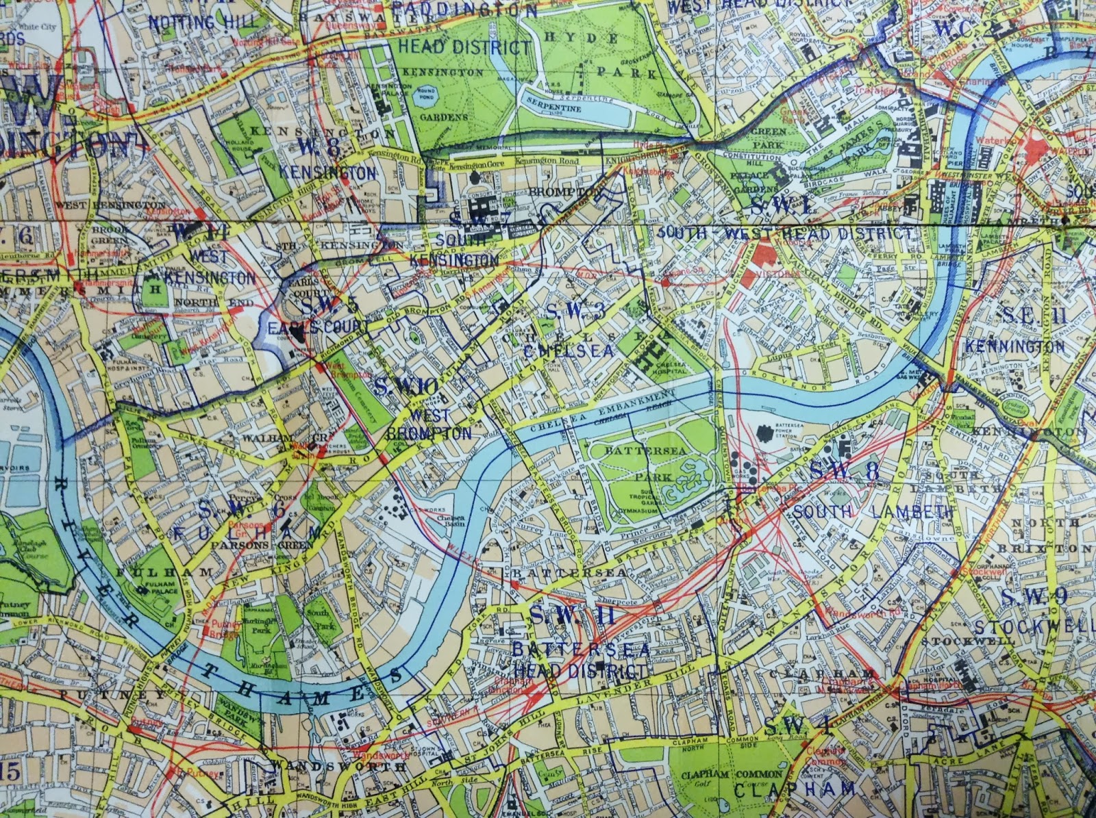 Biblio Nord: Bacon's Large Print Map of London, circa 1947