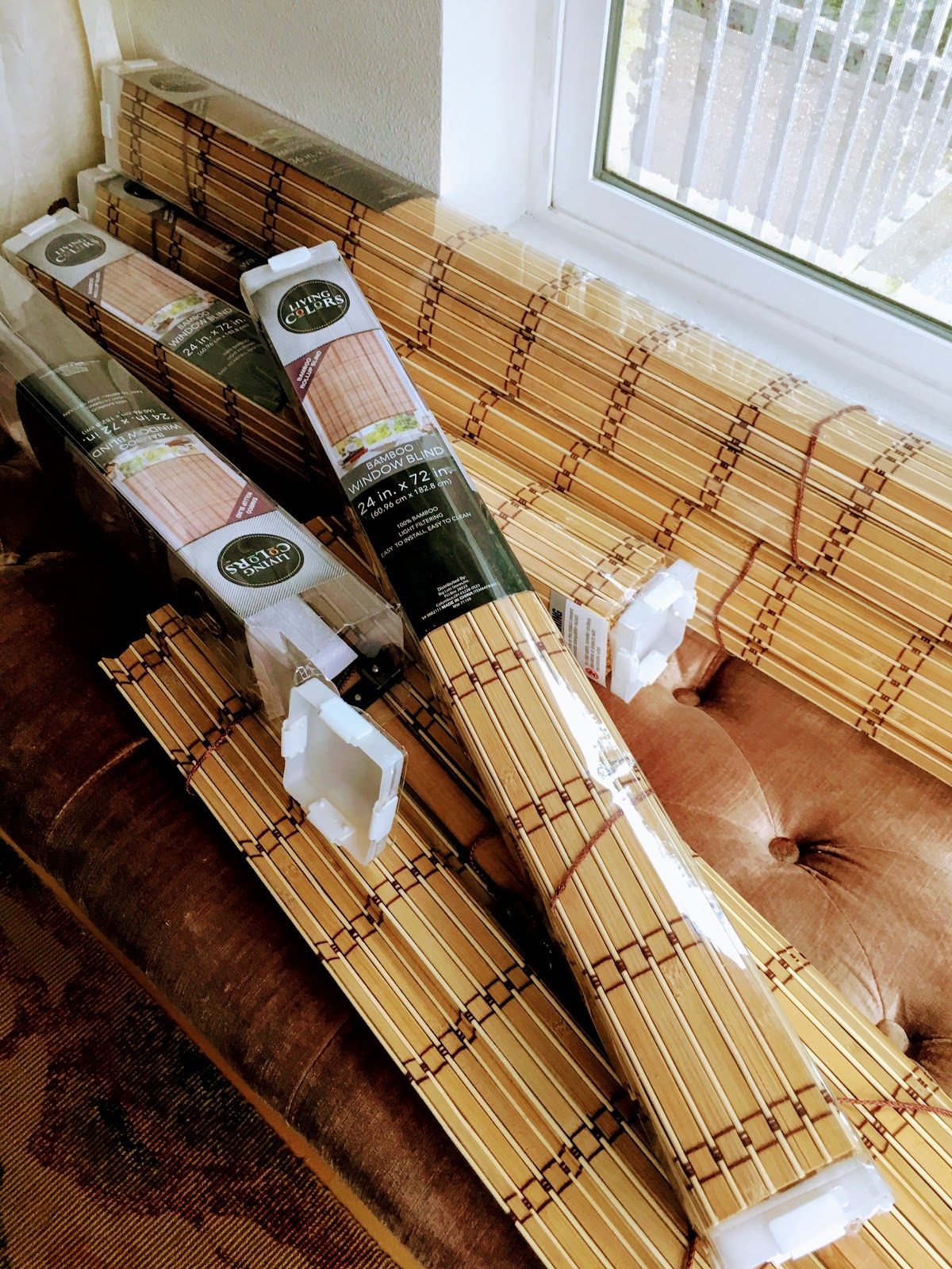 DIY rollup bamboo blinds