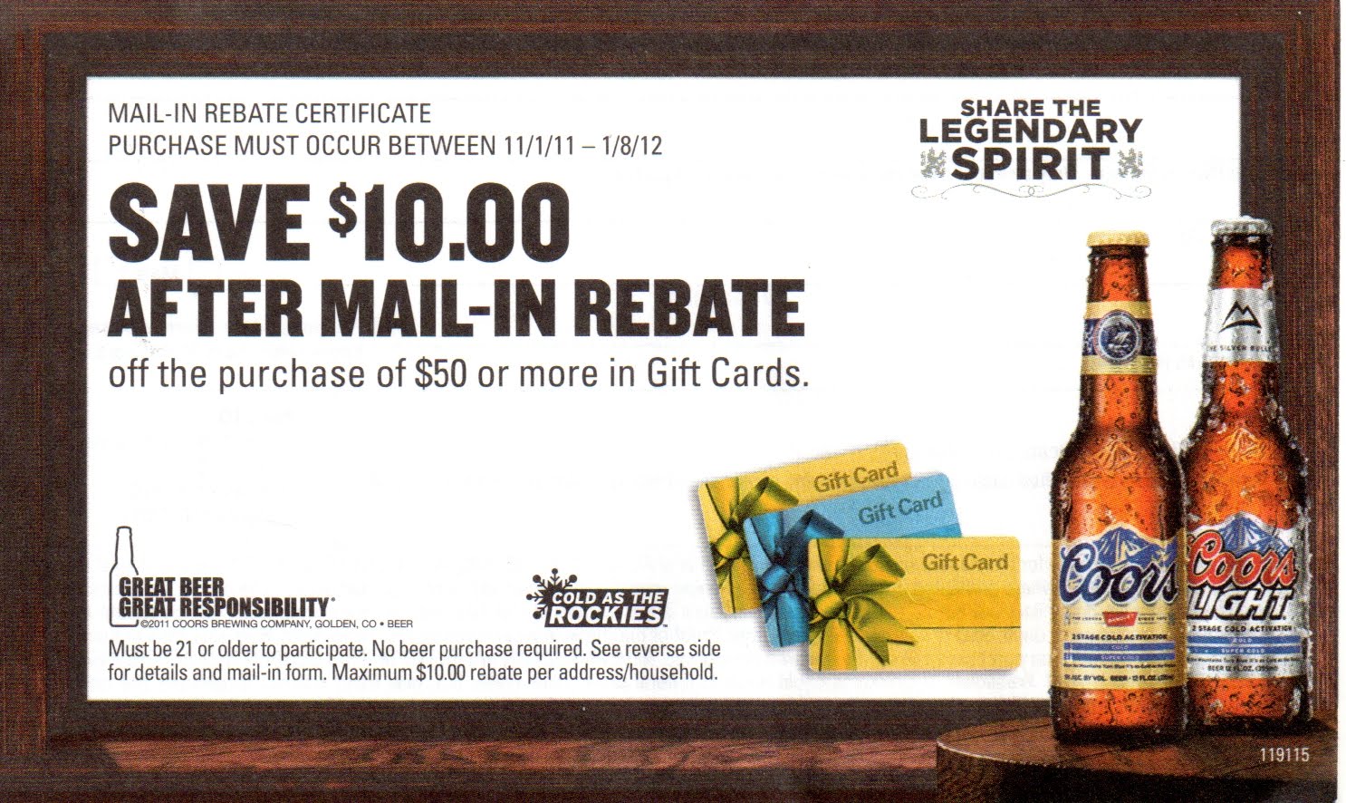 Coors Light Printable Rebate