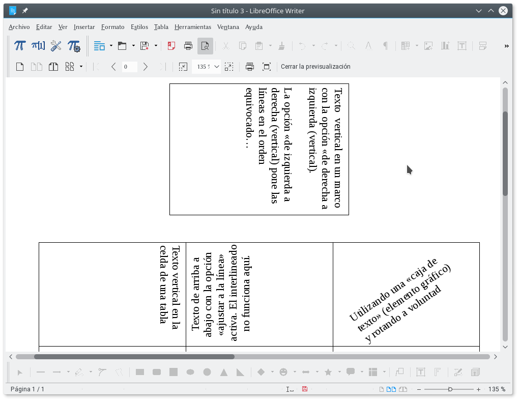 Texto vertical en Writer LibreOffice SoporteCanaima