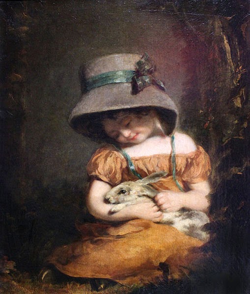 Girl with a Rabbit by John Hoppner, 1800