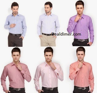 Men's Formal Shirts Flat 50% off + 30% off on Rs. 999 