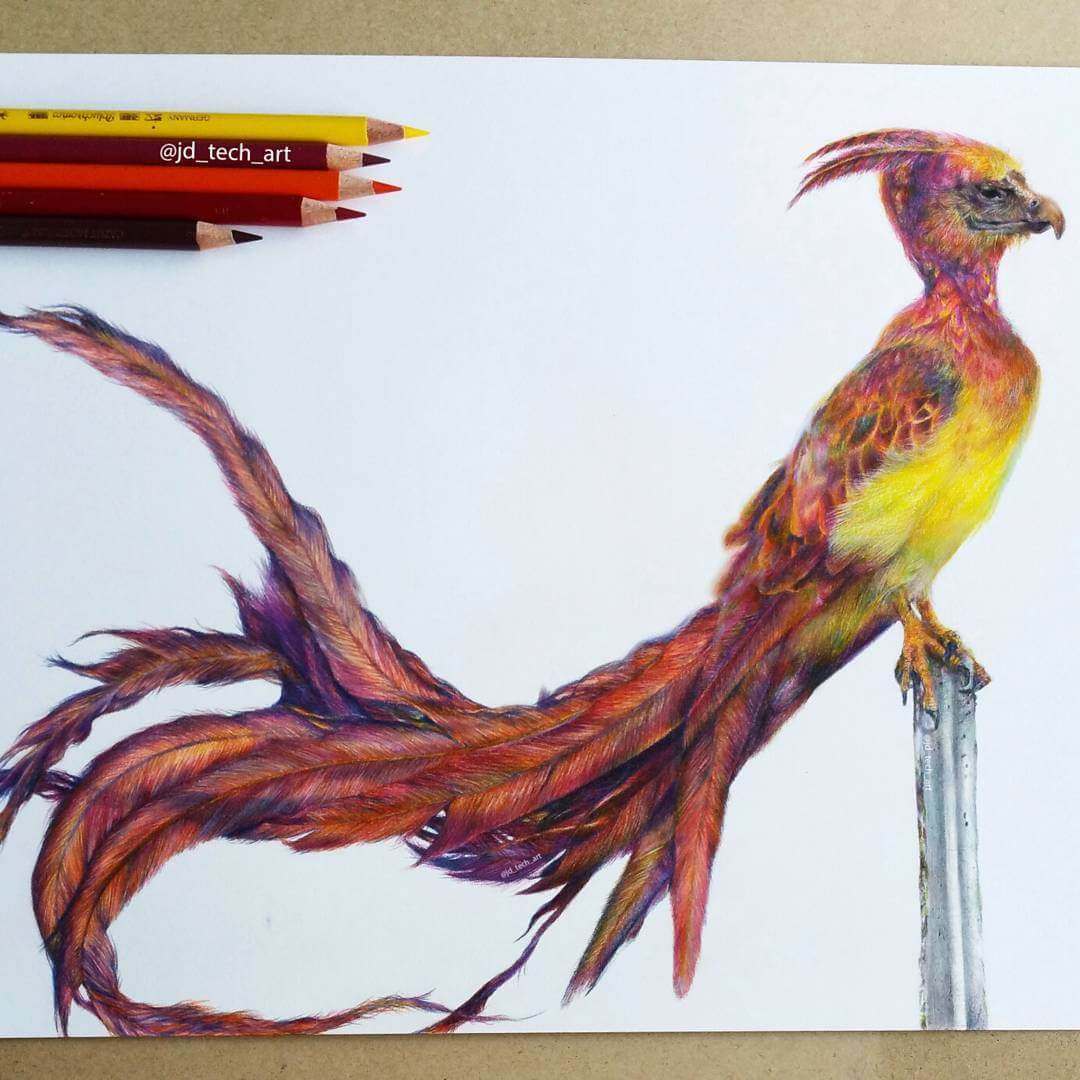 07-The-Phoenix-Joshua-Dansby-Fantasy-Animal-Combination-Drawings-www-designstack-co