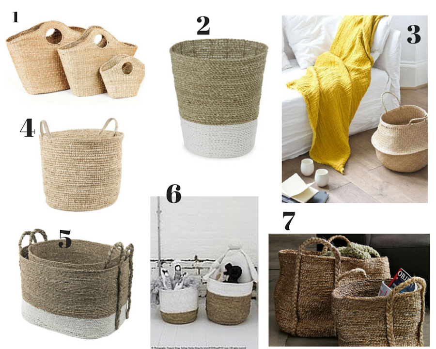 Cestos de mimbre como objeto de decoración del hogar