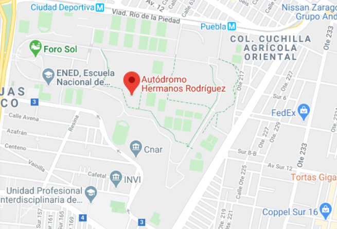 Mapa Google de Ubicacion y Direccion del Autodromo Hermanos Rodriguez