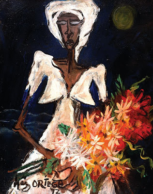 Woman with flowers, by Gilberto Hernandez Ortega