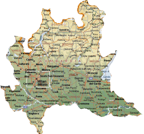 Lombardia Map Geography Regions - Lombardia Map Geographic Region