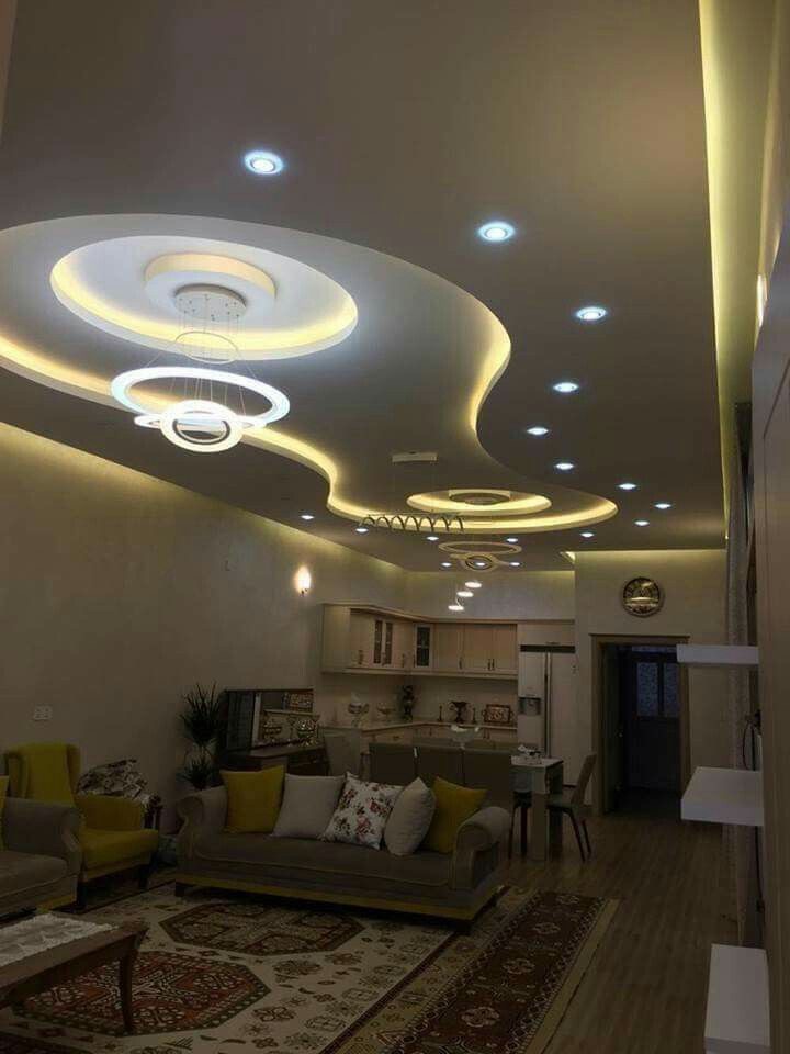 صور ديكورات جبس بورد صالونات وغرفة الجلوس ديكور دائري الشكل شركة