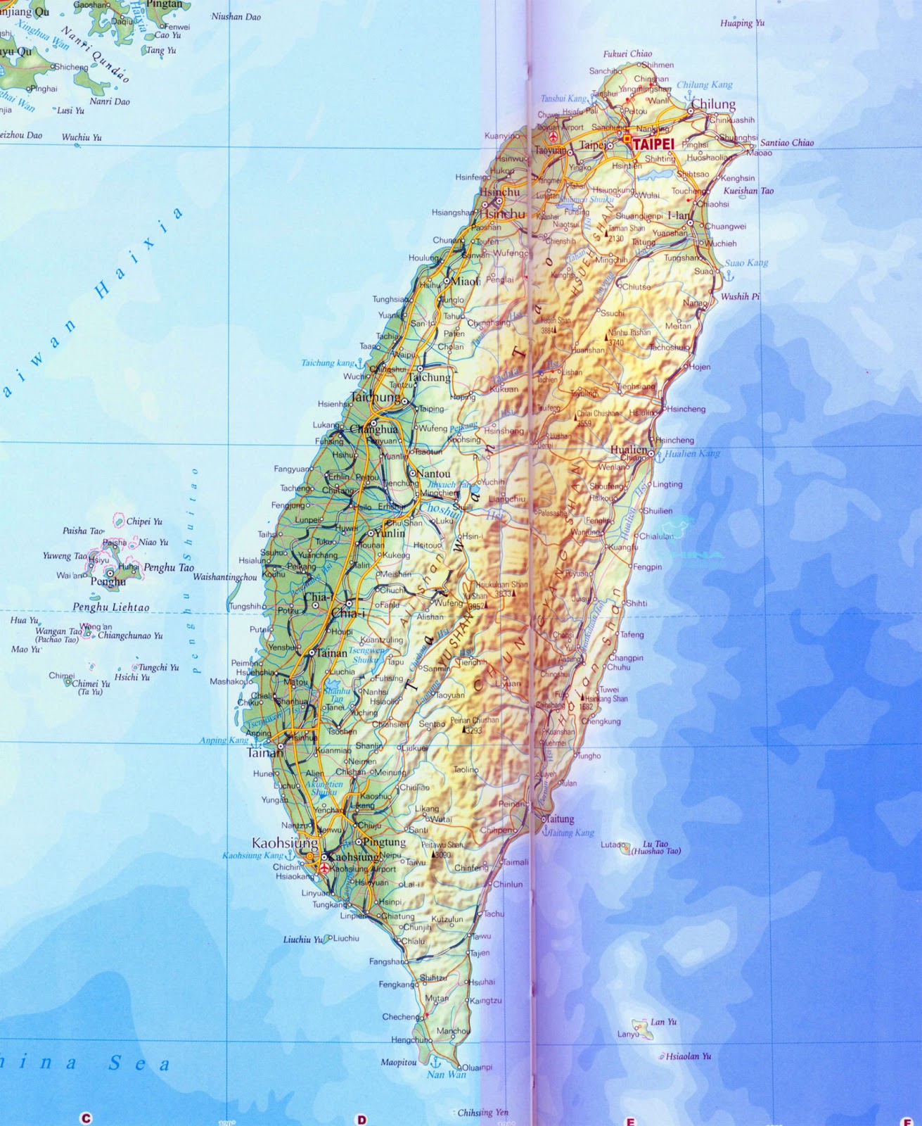 TAIWAN - GEOGRAPHICAL MAPS OF TAIWAN