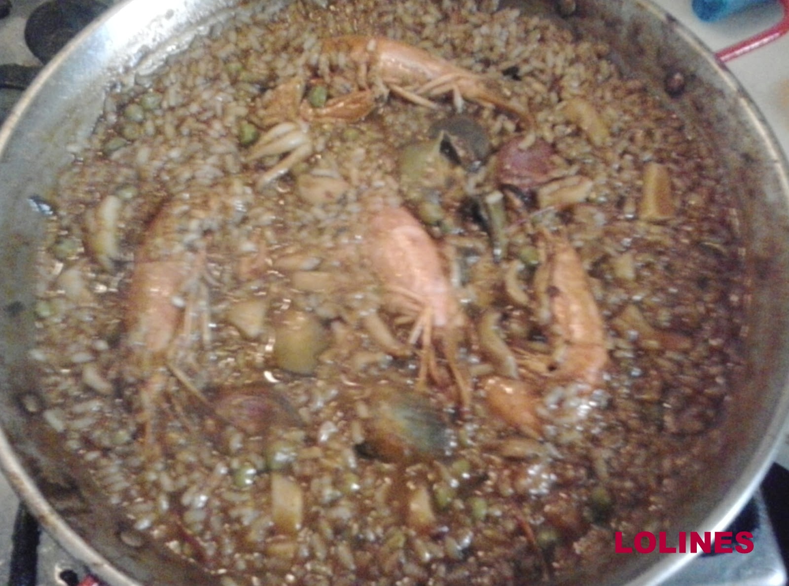 CUINA AMB LA LOLINES PAELLA DE VERDURAS Y GAMBAS